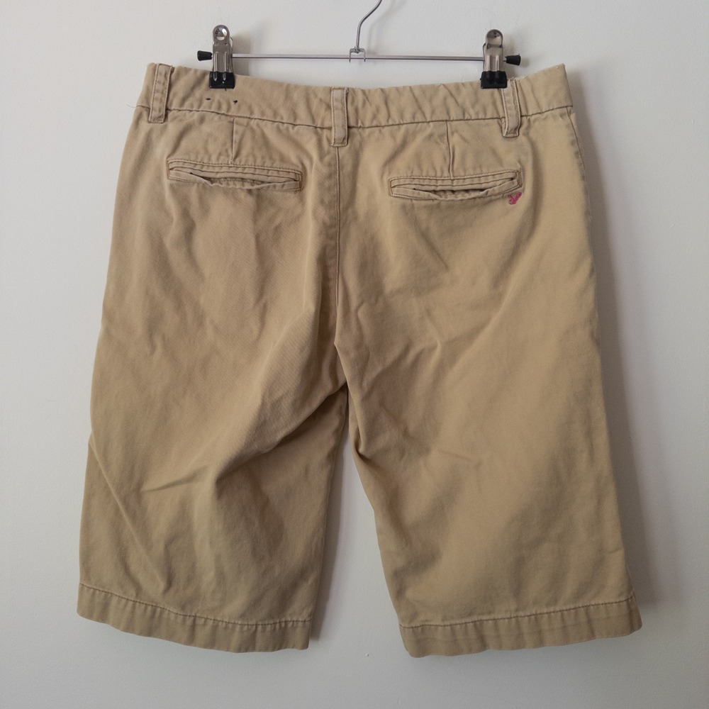 Y2K‎ American Eagle Khaki Bermuda Shorts 4 Classic Preppy Chino Mall Neutral Tan - Picture 5 of 6